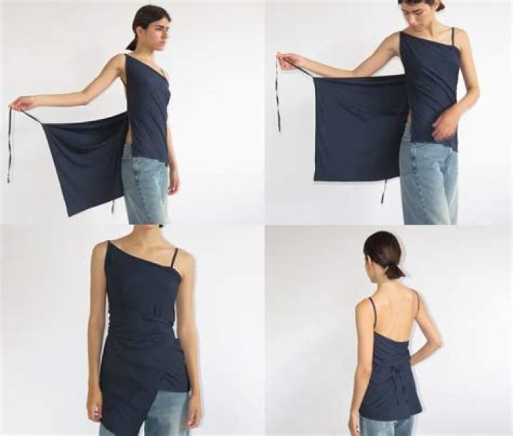 Relaxed wrap tank top in cream color for tall women